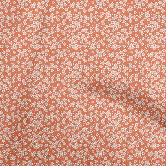 oneOone Georgette Viscose Orange Fabric Asian Japanese Floral Quilting Supplies Print Sewing Fabric By The Yard 42 Inch Wide