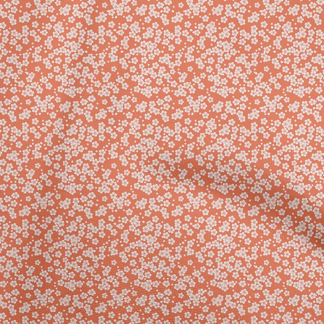 oneOone Velvet Orange Fabric Asian Japanese Floral Sewing Craft Projects Fabric Prints By Yard 58 Inch Wide