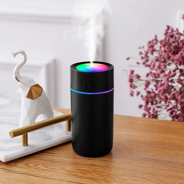 320ml USB Humidifier Cup Portable Humidifier for Car, Office, Bedroom, Filter Free Vaporizer Mini Cup Humidifier with 10Hrs Timer/Sleep Mode, 7Color Night Lights, Whisper-Quiet Operation, Au