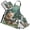 Bear Reading and Rabbit, variant on Cool Dinosaur in Space 5 Pcs Kitchen Set Heat Resistant Oven Mitts and Non-Slip Pot Holders with Adjustable Cooking Apron