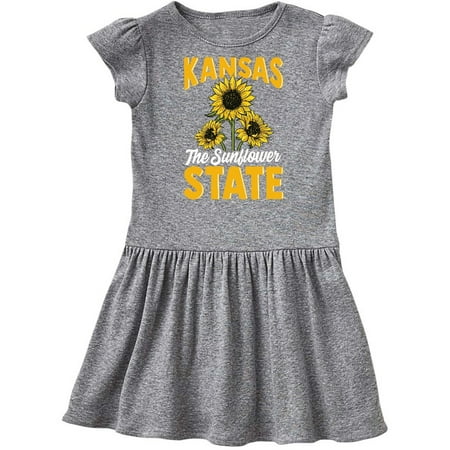 

Inktastic Kansas the Sunflower State Gift Toddler Girl Dress