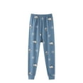 thumbnail image 2 of ATOGUTA Kids Loungewear Pajama Pants Soft Sleepwear Casual Loose Lounge Bottoms Blue, Size 8-13, 2 of 3