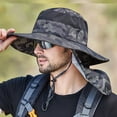 thumbnail image 4 of Polyester Hommes Chapeau de Seau Portable Respirant Pliable Coloré Élégant Réglable Casquette de Pêche Réglable Coupe-Vent Randonnée Randonnée Cyan, 4 of 9