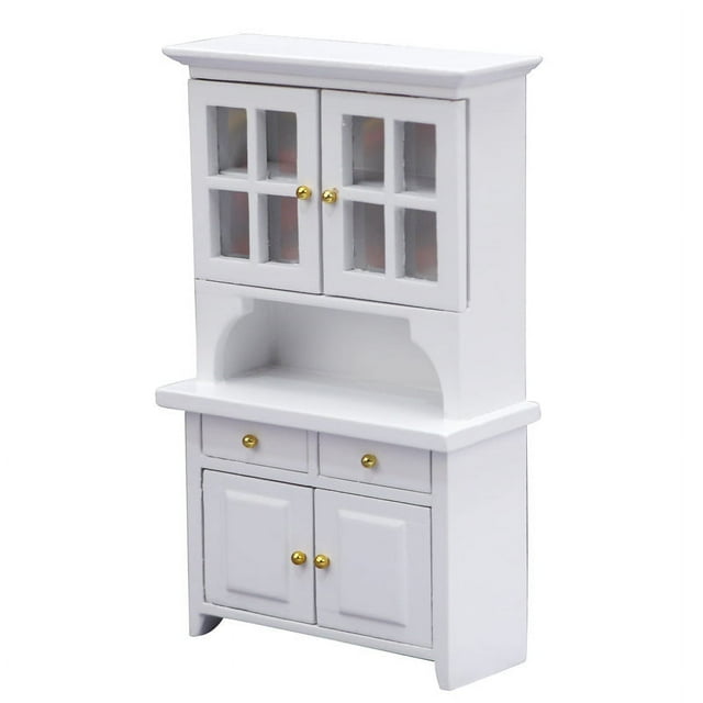 Vitrina blanca con 2 puertas en miniatura, de Dollhouse Furniture