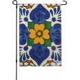 thumbnail image 3 of Mexican Talavera Ceramic Tile Pattern Ethnic Folk Burlap Garden Flag 12x18 Inch - Double Sided, All Weather, 3 of 6