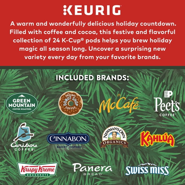 Keurig Advent Calendar Variety Pack Single Serve Pods, Medium Roast, Coffee  Pods, 24 Ct - Walmart.com