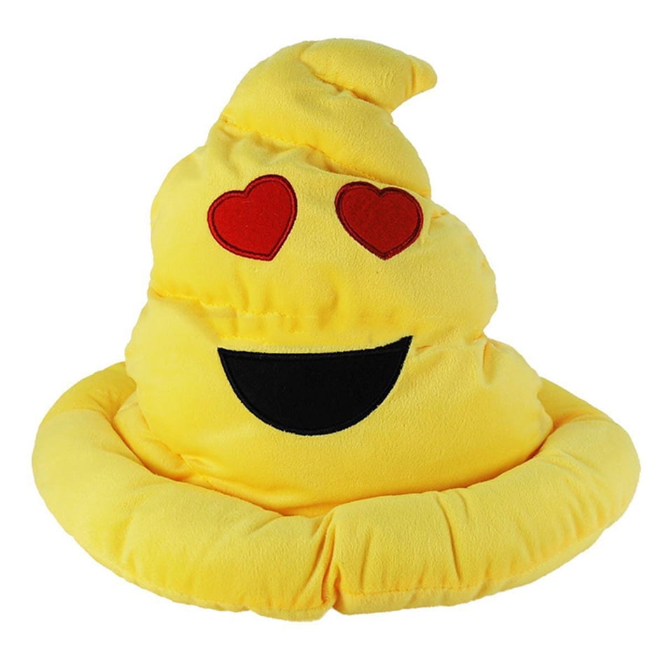 Yellow Emoji Plush Poop Hat Emoticon Poo Icon Soft Stuffed
