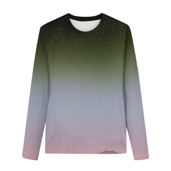 GigrtiJin Toddler Children Blouse Gradient Color Printed Crew Neck Long Sleeve Undershirt Trendy Sport Casual Tops