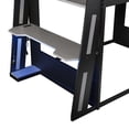 thumbnail image 6 of Mirightone Wood Queen over Queen Bunk Bed with Gaming Desk and Storage Shelves, Gaming Bunk Bed with LED Light & Charging for Gamer - Black+Gray, 6 of 8
