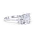 thumbnail image 2 of Art Deco Oval Engagement Ring Simulated Cubic Zirconia 925 Sterling Silver Size 7, 2 of 5