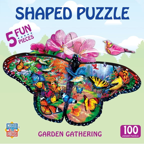 MasterPieces 100 Piece Shaped Jigsaw Puzzle - Garden Gathering - 14"x19"