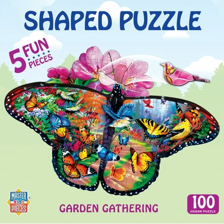 MasterPieces 100 Piece Shaped Jigsaw Puzzle - Garden Gathering - 14 x19