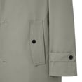 thumbnail image 4 of Mens Trench Coat Loose Fit Single Breasted Casual Mid Long Jacket Streetwear Lightweight Notched Lapel Spring Fall Windbreaker Overcoat with Big Pocket Size 3XL Gray, 4 of 8