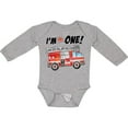 thumbnail image 3 of Inktastic I'm 1 Fire Truck 1st Birthday Boys or Girls Long Sleeve Baby Bodysuit, 3 of 5