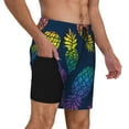 thumbnail image 3 of Balery Abstract Bright Pineapple Fruit Retro Mens Swim Trunks Swim Shorts for Men Quick Dry Inseam Beach Shorts with Compression Liner Pocket-X-Large, 3 of 9