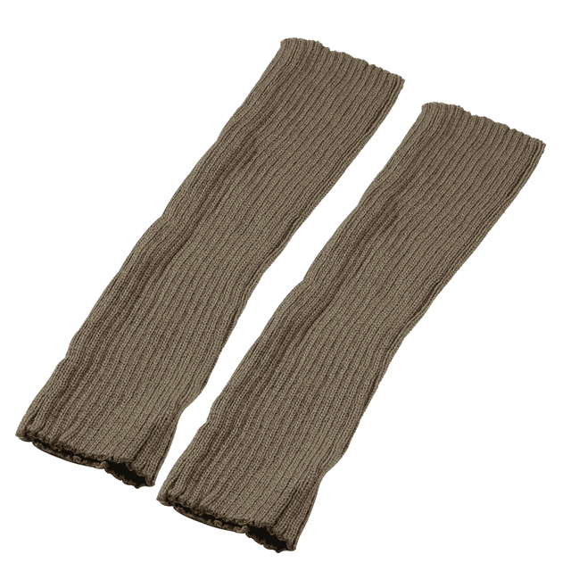 Qarigey 1 par de calcetines para piernas, par de calcetines cálidos de invierno para mantener las piernas, calentador de pantorrilla de punto de Color Medias caqui