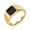 Gold Black, variant on Men's and Women's Stainless Steel Classic Square Gemstone Ring Gold Green Size 10