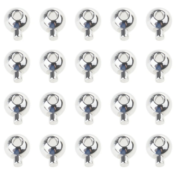 20 Pack Stopper Spacer Bead Finishing Clasps Positioning Clasp Stainless Steel Crimp End Beads Gift for Jewelry Makers