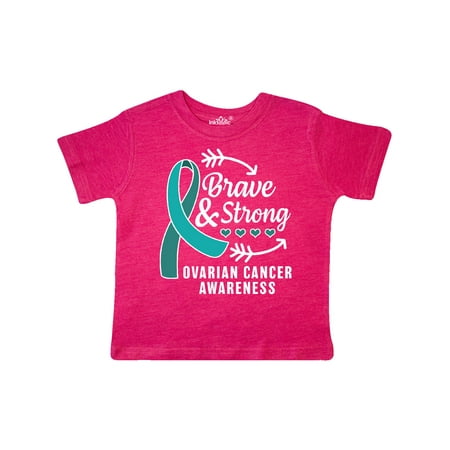 

Inktastic Ovarian Cancer Awareness Brave and Strong with Arrows Gift Toddler Boy or Toddler Girl T-Shirt