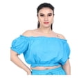 thumbnail image 3 of Wevez Women's Off-Shoulder Cotton Casual Crop Tops, 3 of 4
