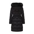 thumbnail image 7 of AUNVITO Women's Heavyweight Mid-Length Winter Coat Solid Color Hooded with Fur Trim Front Zipper Pockets Casual Outerwear, 7 of 7