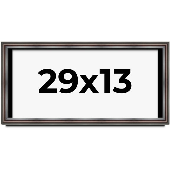 29x13 Shadow Box Frame Brown Cherry | 2.625 Inches Deep Pine Wood Traditional Shadowbox Display