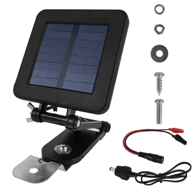 Solar Panel for Deer Feeder - 6V Solar Panel Waterproof Small Solar Battery Charger Maintainer with an Adjustable Bracket and Alligator Clip for 6 Volt Recharg