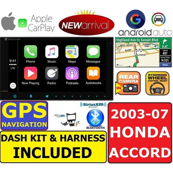 2003-07 HONDA ACCORD CD/DVD BLUETOOTH GPS NAVIGATION APPLE CARPLAY ANDROID AUTO