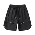 thumbnail image 3 of Yievot Men's Sport Shorts Drawstring Elastic Waist Loose Fit Knee Length Gym Training Running Shorts, 3 of 8