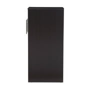 Baxton Studio Lindo Dark Brown Wood Bookcase with Two Pulled-out Doors Shelving Cabinet