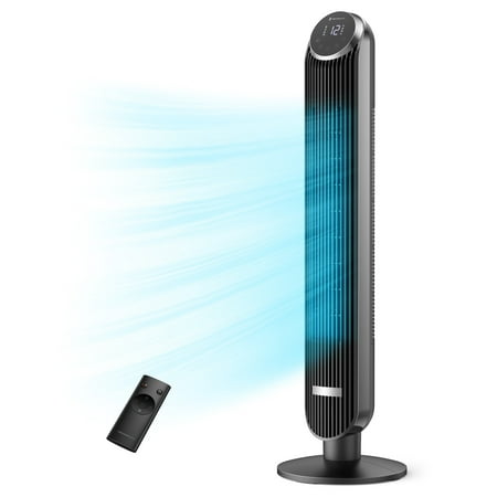 Tower Fan  TaoTronics 42  Bladeless Fan with Remote  120° Oscillating Fan  12 Speeds  4 Modes  Dustproof Mesh Filter  12H Timer  Standing Fan for Home  Office