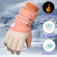 thumbnail image 4 of HNMKIU Youth Winter Sports Gloves Insulated Thermal for Teen Boys Girls Skiing Snowboarding Outdoor Activities Beige,15-18 Years, 4 of 7