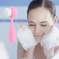 thumbnail image 4 of Cepillo de limpieza facial de plástico de doble cara, cerdas suaves, silicona exfoliante y masajeadora, limpieza profunda de los poros, para uso doméstico y viajes, apto para todo tipo de pieles, 4 of 4