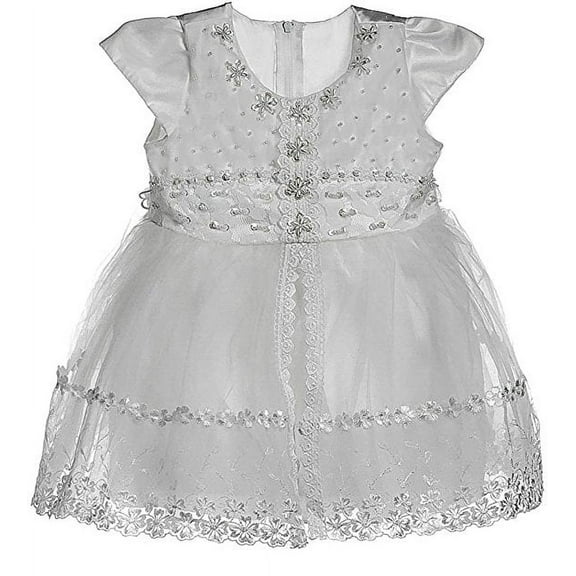 Blue Bell HANDMADE Girls Tulle Wedding Party Slip Dress-Gaea-White-2