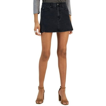 Tinseltown Juniors' Side-Slit A-Line Denim Mini Skirt 7