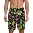 thumbnail image 1 of Balery Mardi Gras3 Pantalones cortos de pijama de punto de algodón para hombre con cinturilla y bolsillos-X-Large, 1 of 6
