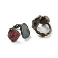 thumbnail image 2 of 3pcs Irregular Rectangle Natural Ruby & Kyanite/Cyanite/Disthene Open Cuff Rings Red Copper Tin Finger Ring Cadmium Free & Lead Free Inner Diameter: 17~17.5mm, 2 of 2