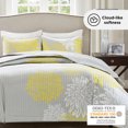 thumbnail image 5 of Comfort Spaces Full/Queen Size Quilt Set, 3-Piece Floral Bedspread Bedding Set, Yellow and Gray Coverlet Set for All Season, Lightweight Comforter Set, 5 of 6