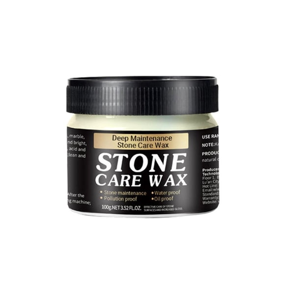 Stone Polishing Wax & Sealer - Marble, Granite, Tile Floor Restorer & Protector, Enhances Shine, Prevents Aging, 80g