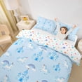 thumbnail image 2 of Metsweet Cute Unicorn Bedding, Princess Rainbow Castle Duvet Cover Full, Blue White,3pcs,1 Duvet Cover and 2 Pillowcases, 2 of 6