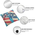 thumbnail image 4 of BANET Throw Pillow Covers American Flag Decorative Pillow Case Red and White Flip-Flops Pattern Pillow Cover Square Home Decor Cushion Cover, 20x20in, 4 of 5