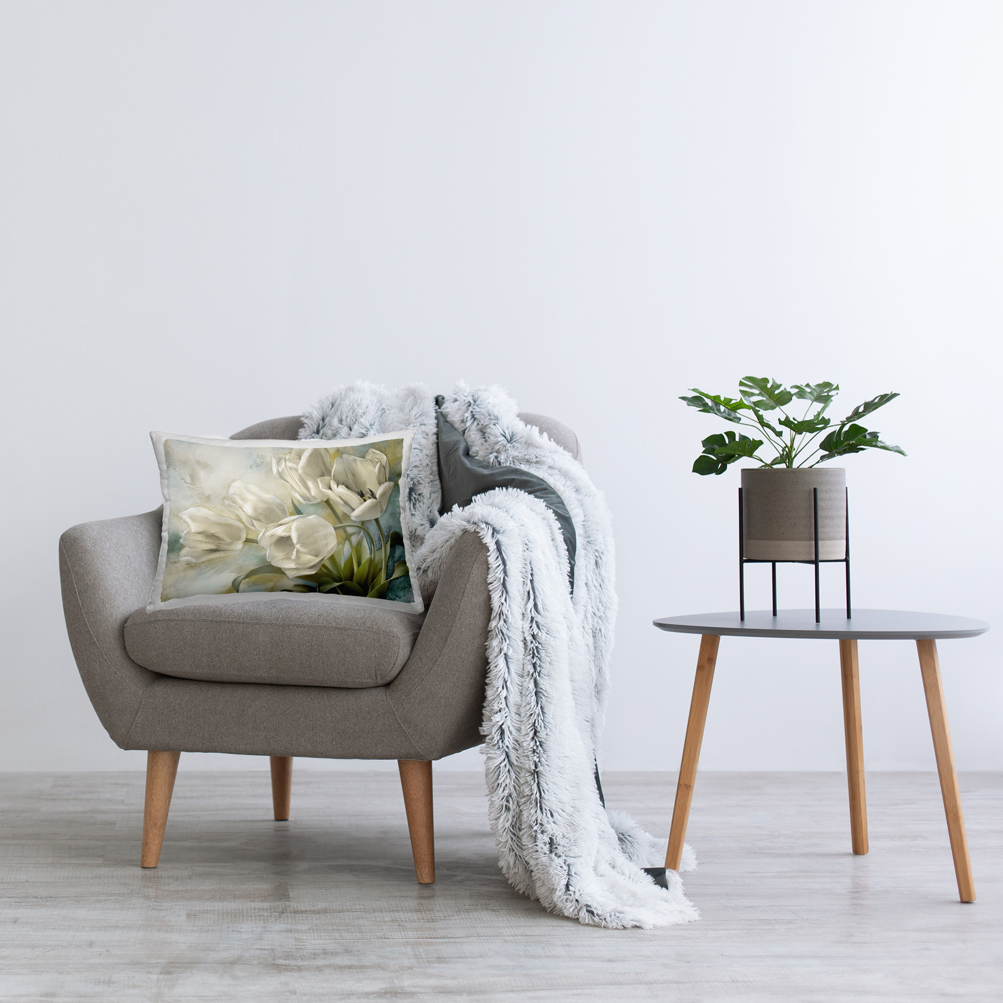 Stupell Industries Curling Tulip Blooms Decorative Printed Throw Pillow Design by Igor Levashov.