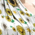 thumbnail image 3 of White Sunflower Butterfly Sun Pattern Blanket,Comfortable Soft Flannel Throw Blanket,All Season,Warm Lightweight Blankets for Sofa Bed Couch Living Room Chair,30"x40", 3 of 4