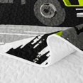 thumbnail image 5 of Manfei Recycling Truck Pattern Bed Spread Queen,Cartoon Car Print Queen Coverlet Set,Green,3pcs, 5 of 7