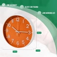 thumbnail image 6 of Sanmadrola Wall Clocks Battery Operated,12 inch Silent Non Ticking Modern Wall Clock for Living Room Bedroom Kitchen Office Classroom Decor Glass Front Orange with White Frame, 6 of 8