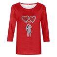 thumbnail image 4 of Xuyuer Women's Casual Daily Round Neck Three-Quarter Sleeve Loose T-Shirt, Comfortable 3/4 Sleeve Top for Spring Summer Everyday Fashion and Relaxed Weekend Wear, 4 of 5