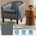 thumbnail image 5 of Renwick Faux Leather Barrel Accent Chair for Livingroom, Gray, 5 of 9