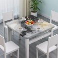 thumbnail image 3 of Black White Gold Marble Pattern Square Fitted Tablecloth with Elastic Edge,Square Table Cover,Washable Elastic Table Cover for Home Kitchen Party Decor 34"x34", 3 of 6