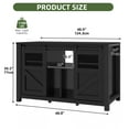 thumbnail image 5 of Uforic 120 Gal Fish Tank Stand with Storage, 1100 Lbs Capacity, Power Outlets, Barn Door, Black, 5 of 8