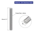 thumbnail image 2 of Uxcell Lot de 4 M8 x 55mm Pas 1.25mm Acier Inoxydable 304 Tige Entièrement Filetée, 2 of 6